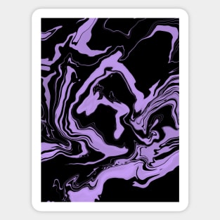 Marble Abstract Purple Black Art Sticker